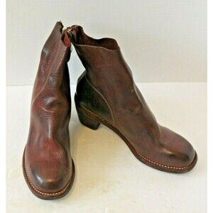 GUIDI Goat Full Grain Cuban Heel Ankle Boots Made In Italy EU 36 US 5.5